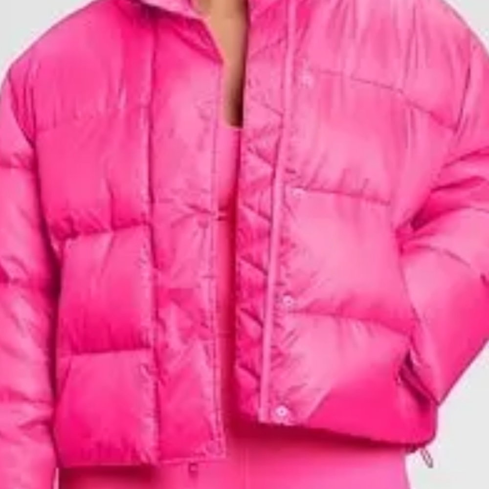 Barbiecore Gap Barbie Pink Recycled Eco-friendly Puffer NWT XXL - Picture 13 of 15